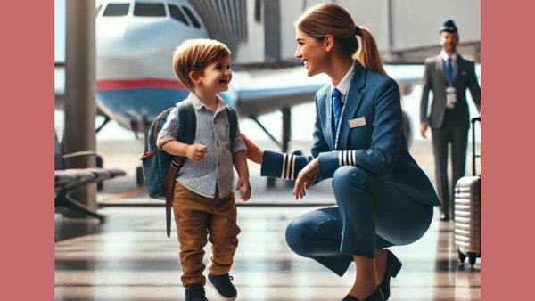 Can a child travel alone on an international flight 